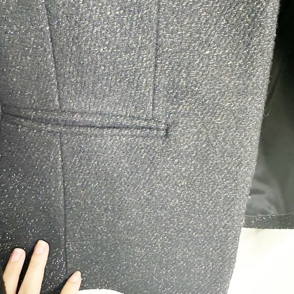 J.Crew Womens Jacket Going Out Blazer Tinsel Tweed Wool Blend Lined Black Size 2 - Picture 9 of 12